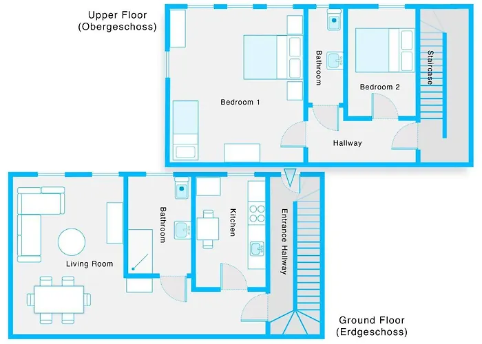 The Remise Mitte Loft, 2 Bedroom 2 Bathrooms, Living Room, Group & Family Friendly, 4- 7 Guests *